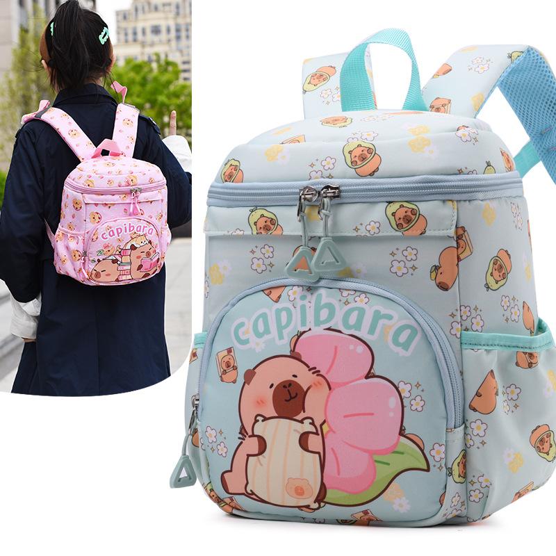 School Bag New Children's Bag Small Class Boys and Girls Cute Cartoon Backpack Kapibara Small