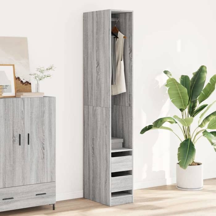 VidaXL Garde-robe sonoma gris 30x50x200 cm bois d'ingénierie 3307743