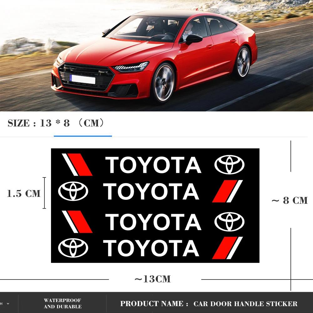 wqctu10 Car Door Handle Scratch Protection Sticker Door Handle Sticker Logo Style For Toyota C-hr Rav4 Yaris Hilux Prius Handle Sticker