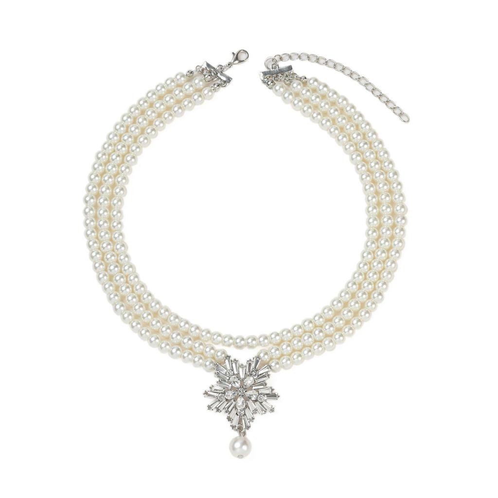 Trending European & American Pearl Jewelry Set: Necklace, Earrings, and Bracelet for Weddings & Evenings