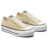 Converse Chuck Taylor All Star Lift Platform Canvas Daily Comfort Low-top Canvas Shoes for Women Yellow and White