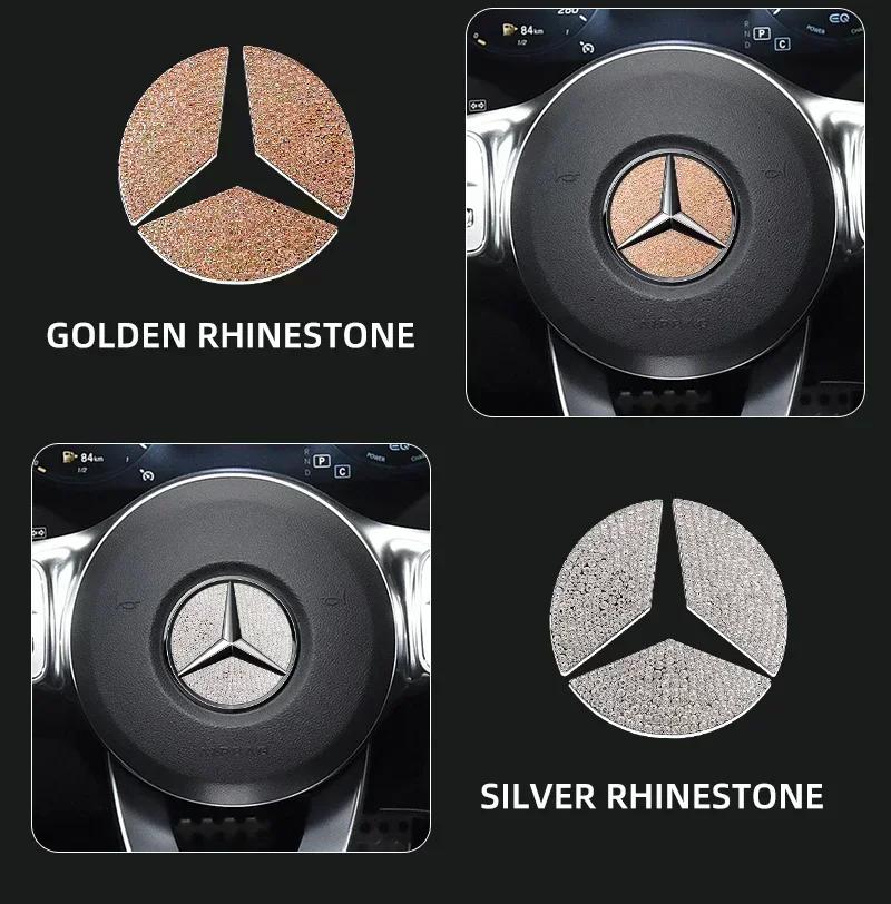 Car Steering Wheel Emblem Crystal Diamond Sticker For Mercedes Benz A B C E Class GLA CLA GLC GLK GLE Series Accessories xxx1