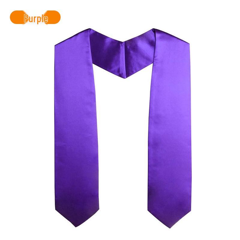 Solid Color Graduation and Honor Bachelor Stole Sash for Evening Dress