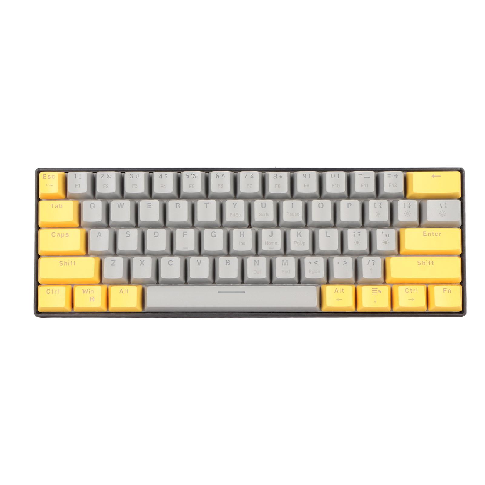 

61 клавишная механическая клавиатура портативная компактная 60-процентная игровая клавиатура со светодиодной подсветкой для Windows PC