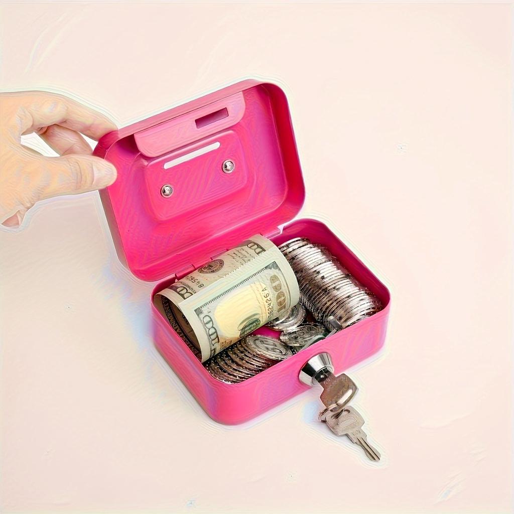 Metal Key Lock Storage Box, Money Box, Adult Safe, Coin Safe, Adult Safe, Cashier, Suitable for Year-Round 21 Festivals