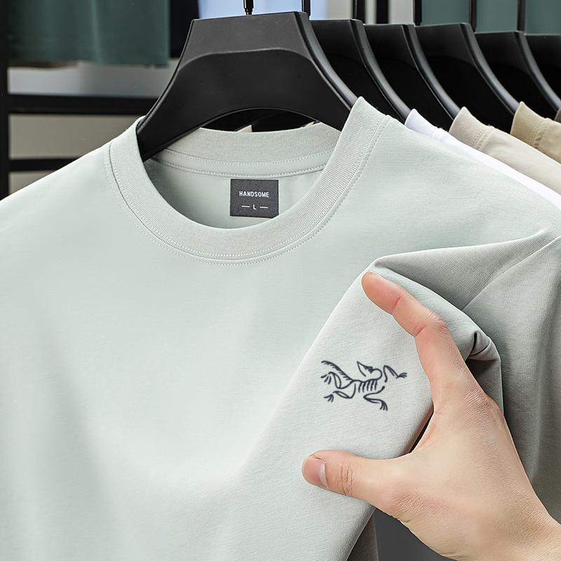 

Men s O-Neck Short Sleeve T-Shirt Summer Arrival Solid Color Bird Print Casual Fashion Commute Men s Wear 4XL