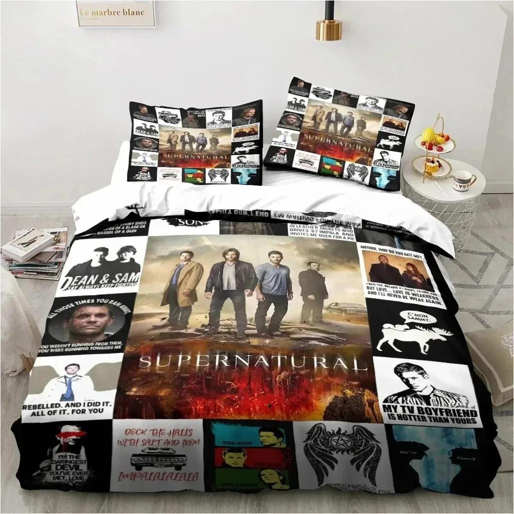 Comforter Supernatural Logo Bedding Set Bed Set Comforter King Queen Size Boys Adult Bedding Set
