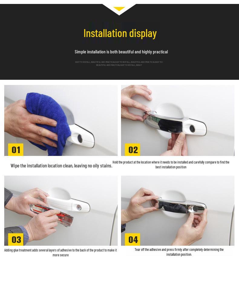 Passt für 2011-2013 K2: Spezielle Griffdekoration ABS Türgriffschutz Aufkleber