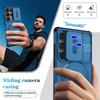 Slide Lens Invisible Folding Magnetic Stand Phone Case For Samsung S25 Ultra S24 Plus FE A56 A36 A26 A16 Camera Protection Cover