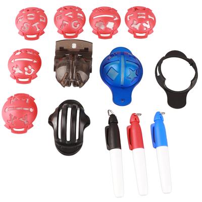 12 Stück Golfball-Marker Ausrichtungskit 6 Ball-Liner-Schablone 3 Balllinien-Liner 3 Ballmarker-Stifte