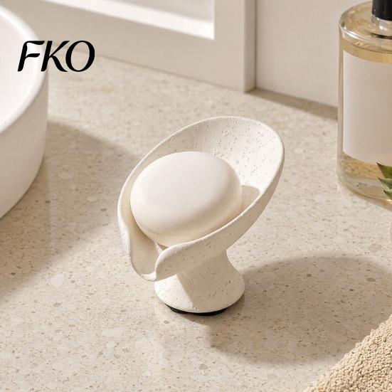 Lotus Leaf Soap Dish Holder, Self Draining Box, Elegant Nordic Style Decorative Container, for Home Bathroom Countertop Non Slip