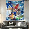 Hedgehog Sonic Thrust Wall Hanging Printed Fabric Blanket Decorative Tapestries for Bedroom Living Room Home Decor