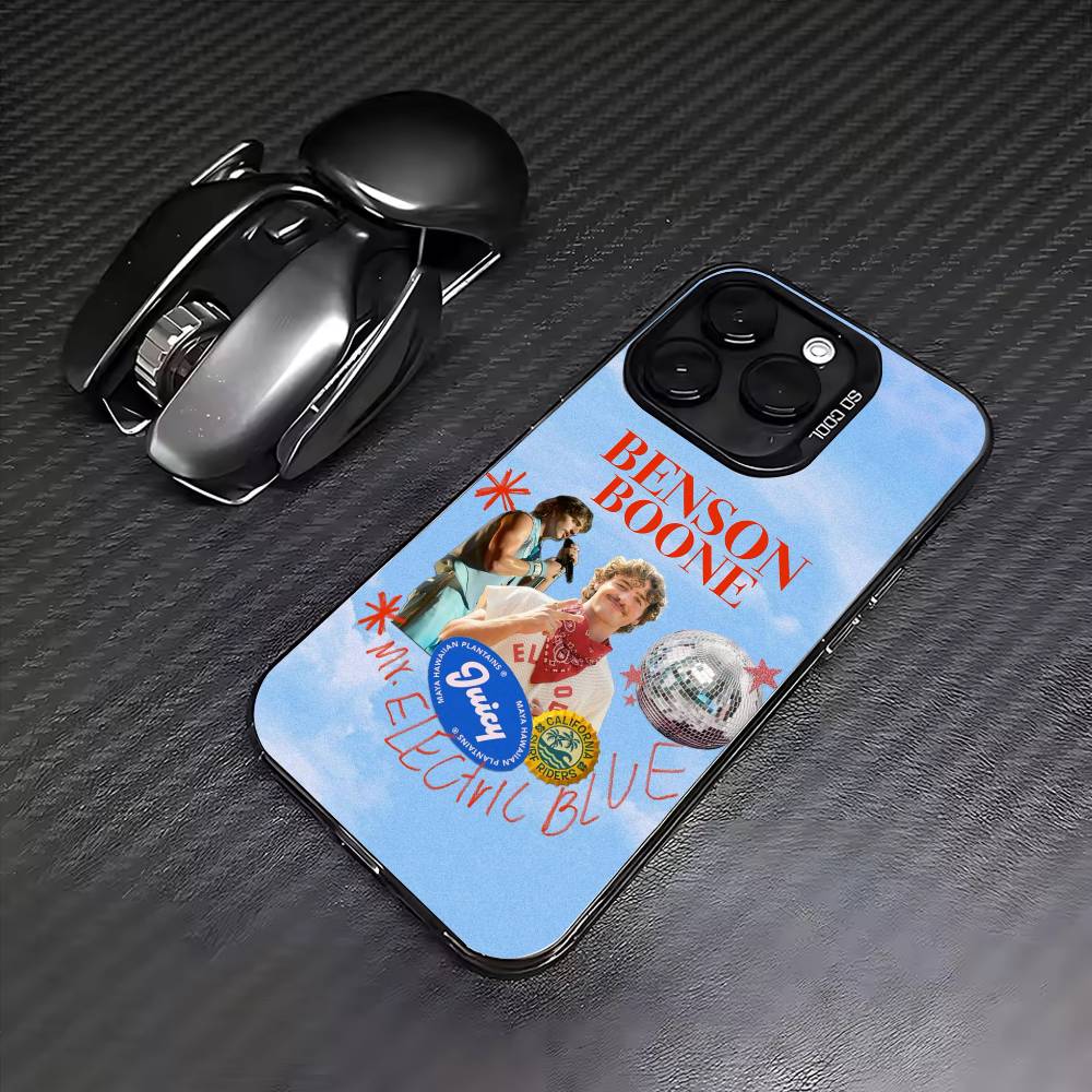 

B-Benson Boone Singer Phone Case For iPhone17,16,15,14,13,12,11 Plus,Pro Max Colored Silver Plated Inside Cover iPhone15