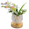 Elegantes Geschenk für Frauen Blumige Tischlampe, 3-farbige Orchideen-Nachtlicht, Wiederaufladbar Kabellos Touch-Dimmbar Künstliche Steuerung Nachttischlampe LED