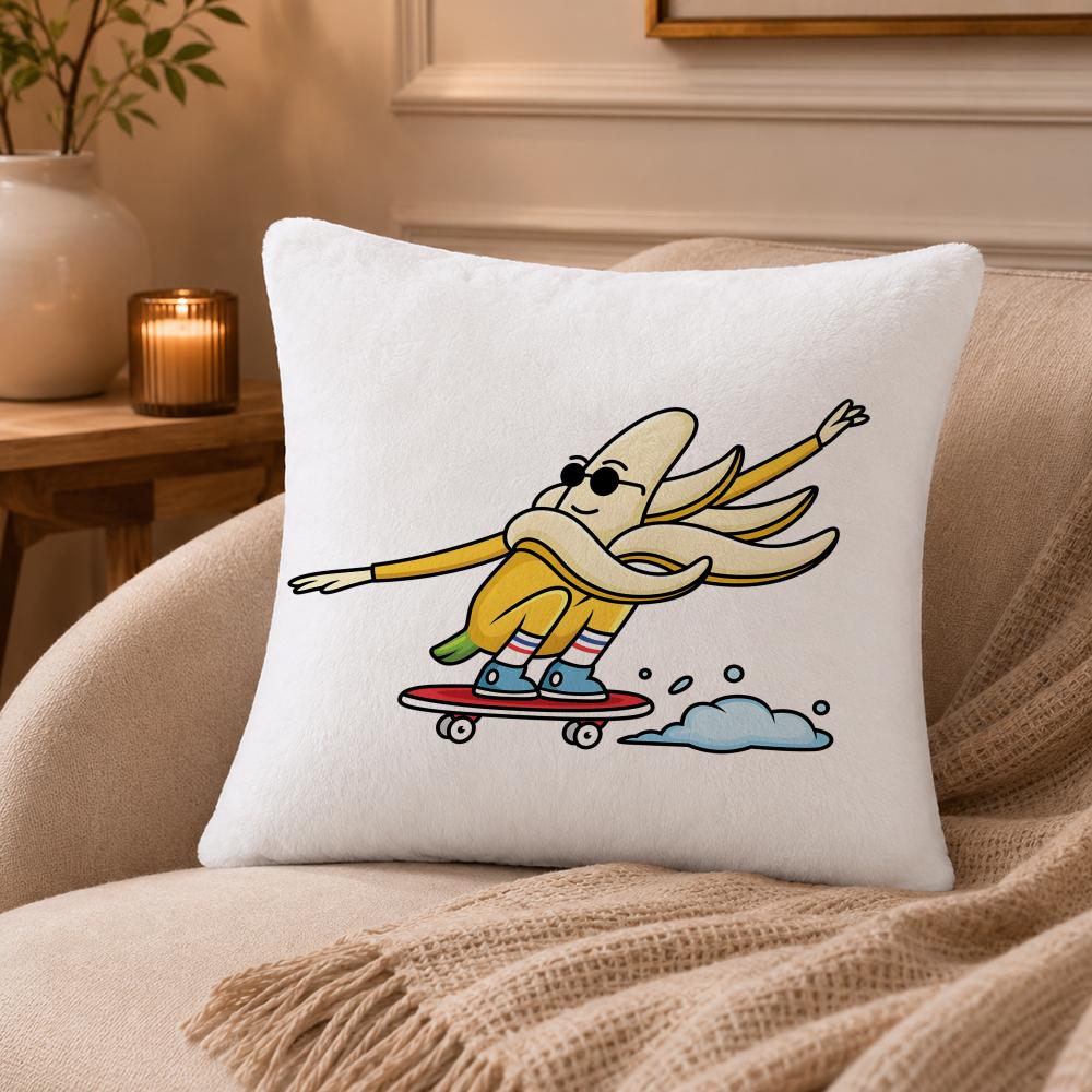 banana Cushion Cover Anti-dustmite Pillowcase Invisible zipper silky short plush Sofa cushion cover