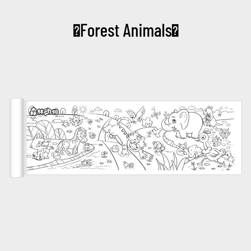 Children's Giant Coloring Scroll - Wall-Mountable Doodle and Painting Paper for Kindergarten