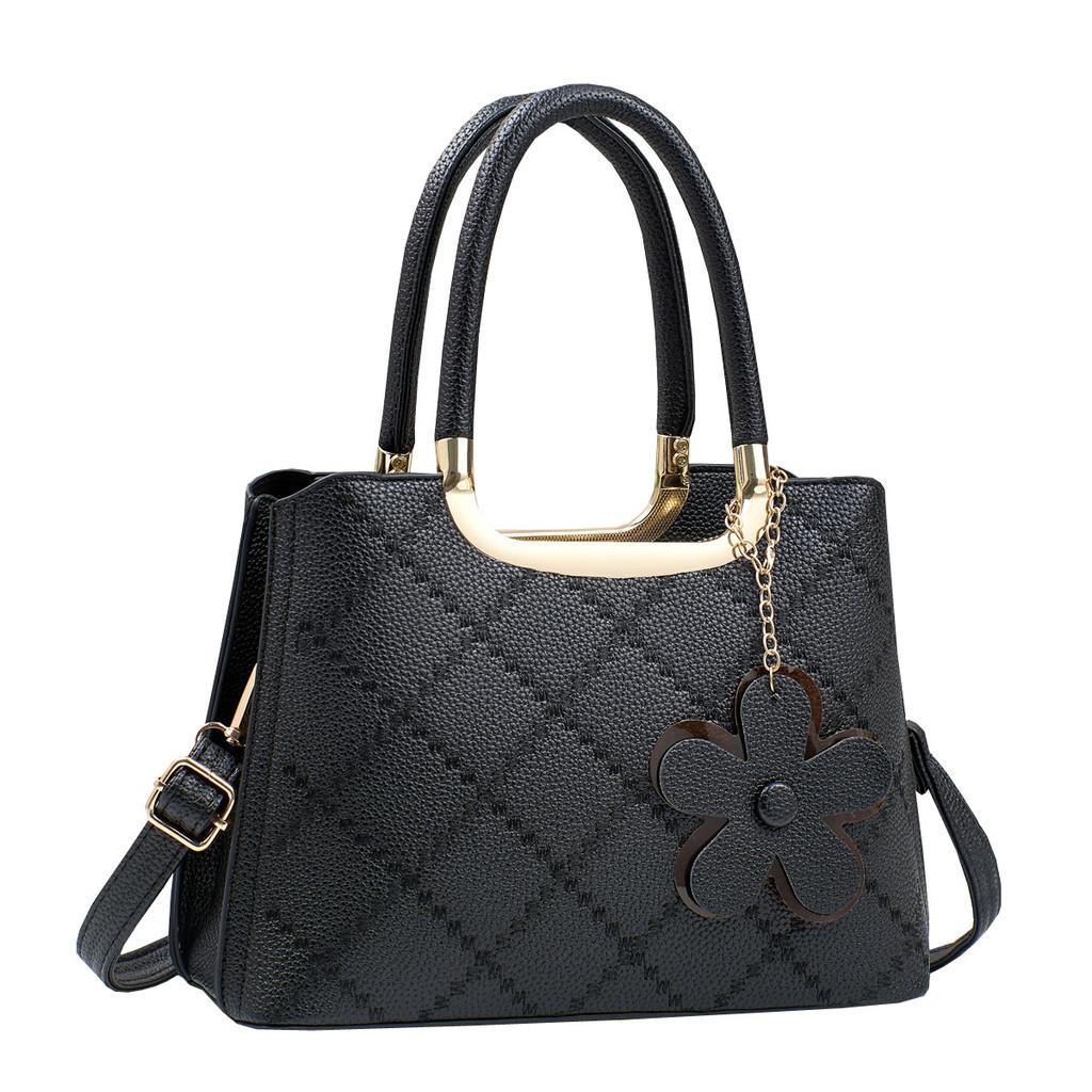 Trendy Color Block Handbag For Women 2024 Spacious Pu Shoulder Bag For Daily Use