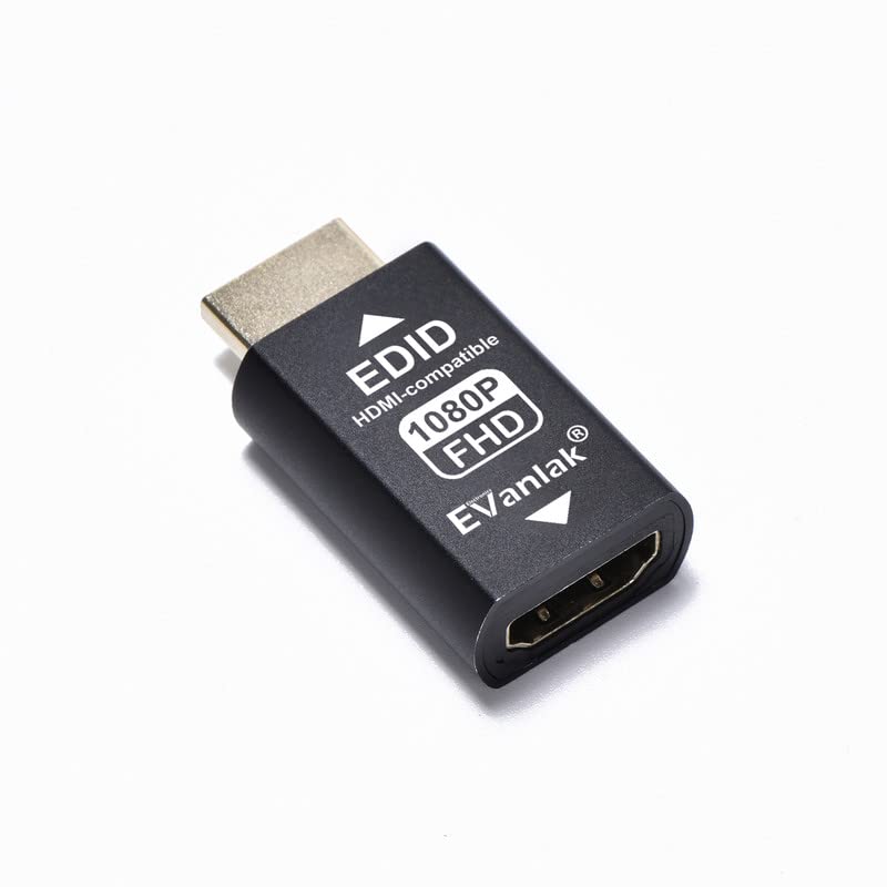 EVanlak 3rd Generation HDMI EDID Emulator No Emulator Adapter Required Supports Mac Thunderbolt To HDMI Splitter 2 Pack Pass-Through