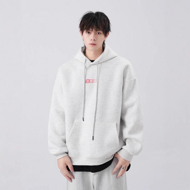 Hooded Sweater Men Fall Black Coat Loose Couple Casual Hoodie.