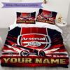 Custom Name Arsenal Pattern Bedding Uilt Set Uilt Cover Pillowcase Home Decoration Birthday Gift (1*duvet Cover+2*pillowcase Without Core)