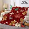 Gingerbread Christmas Printed Blanket Suitable for Sofas Beds Offices Travel Camping Chairs Warm Plush Blanket