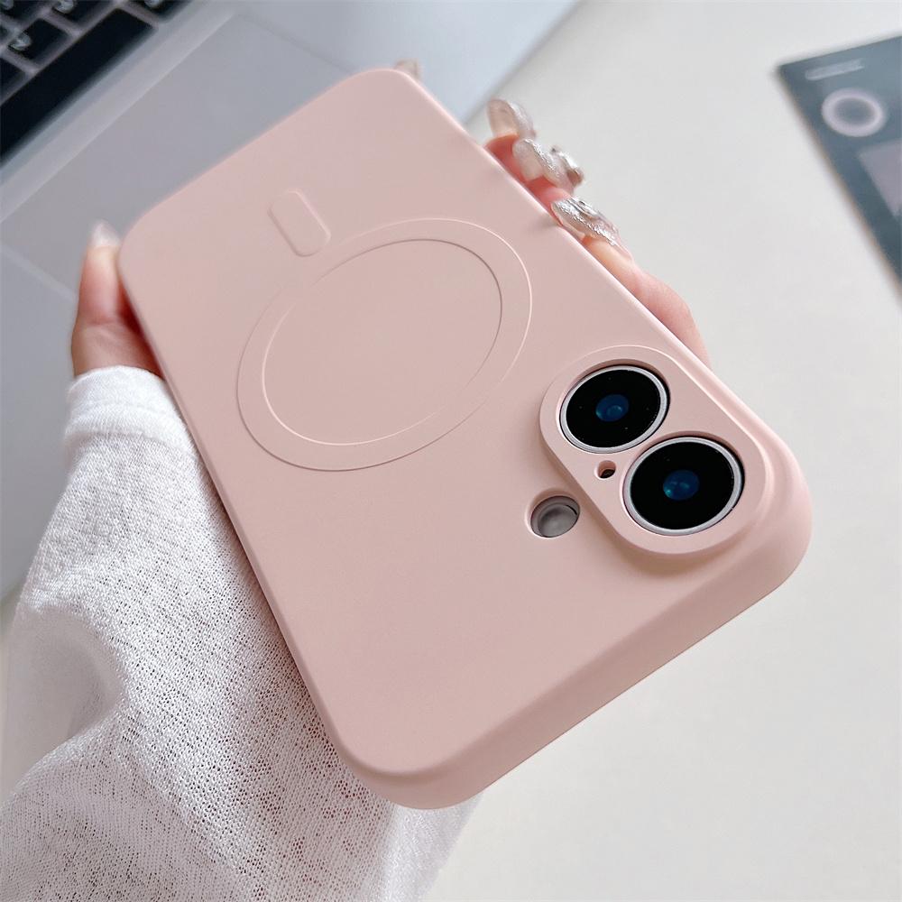 Liquid Silicone Case For iPhone 16 15 14 13 12 11 Pro Max Plus Phone Magnetic Wireless Charger For Magsafe Shockproof Back Cover