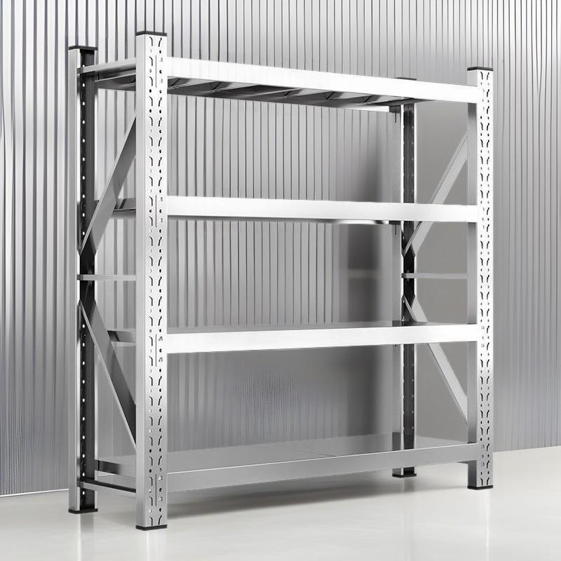 Étagère de rangement multi-couches robuste en acier inoxydable 304 pour entrepôt, cuisine ou sous-sol