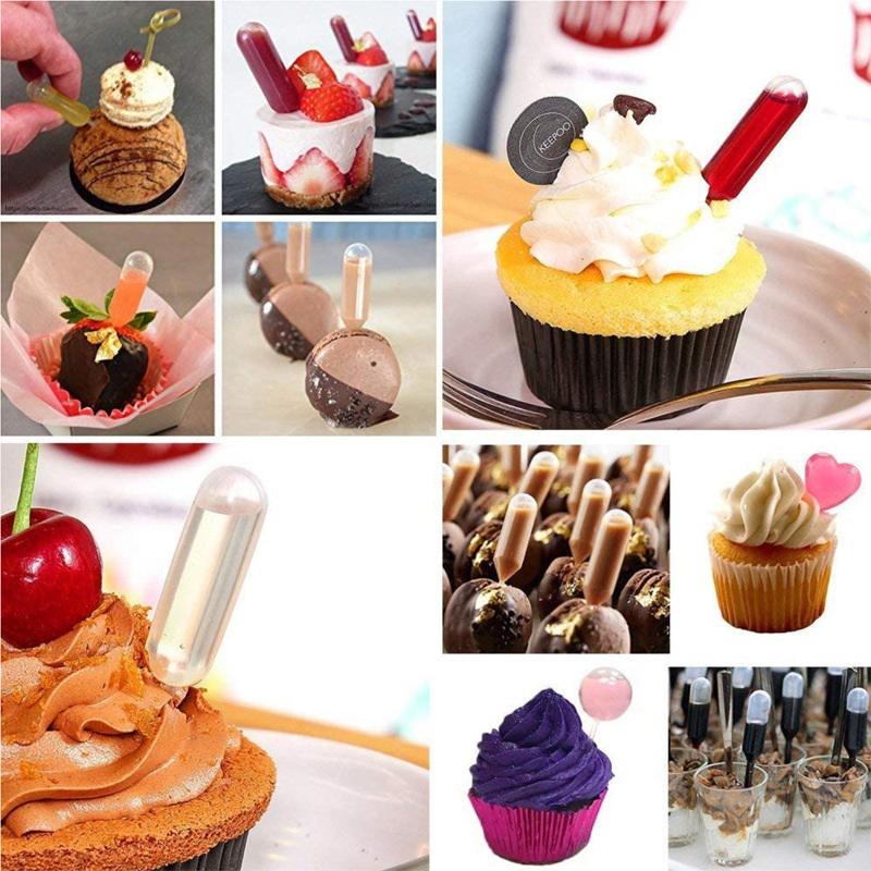 50Pcs Mini Dropper 4Ml Disposable Jam Dropper For Cupcakes Sauce Squeeze Transfer Pipettes Dropper Dessert Stuffed Cake Decor