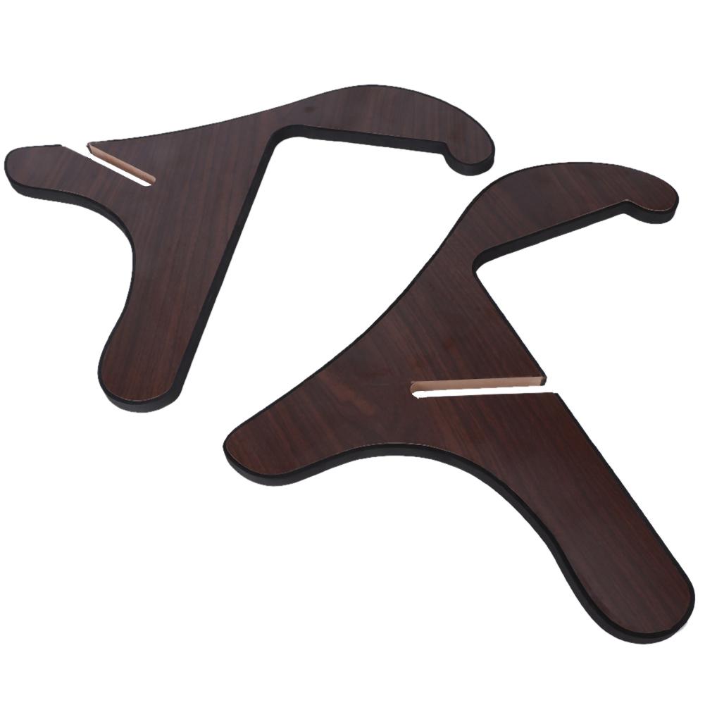 Guitar Stand Ukulele Violin Accessories Wood Detachable High‑End Convenient Storage(Dark Wood