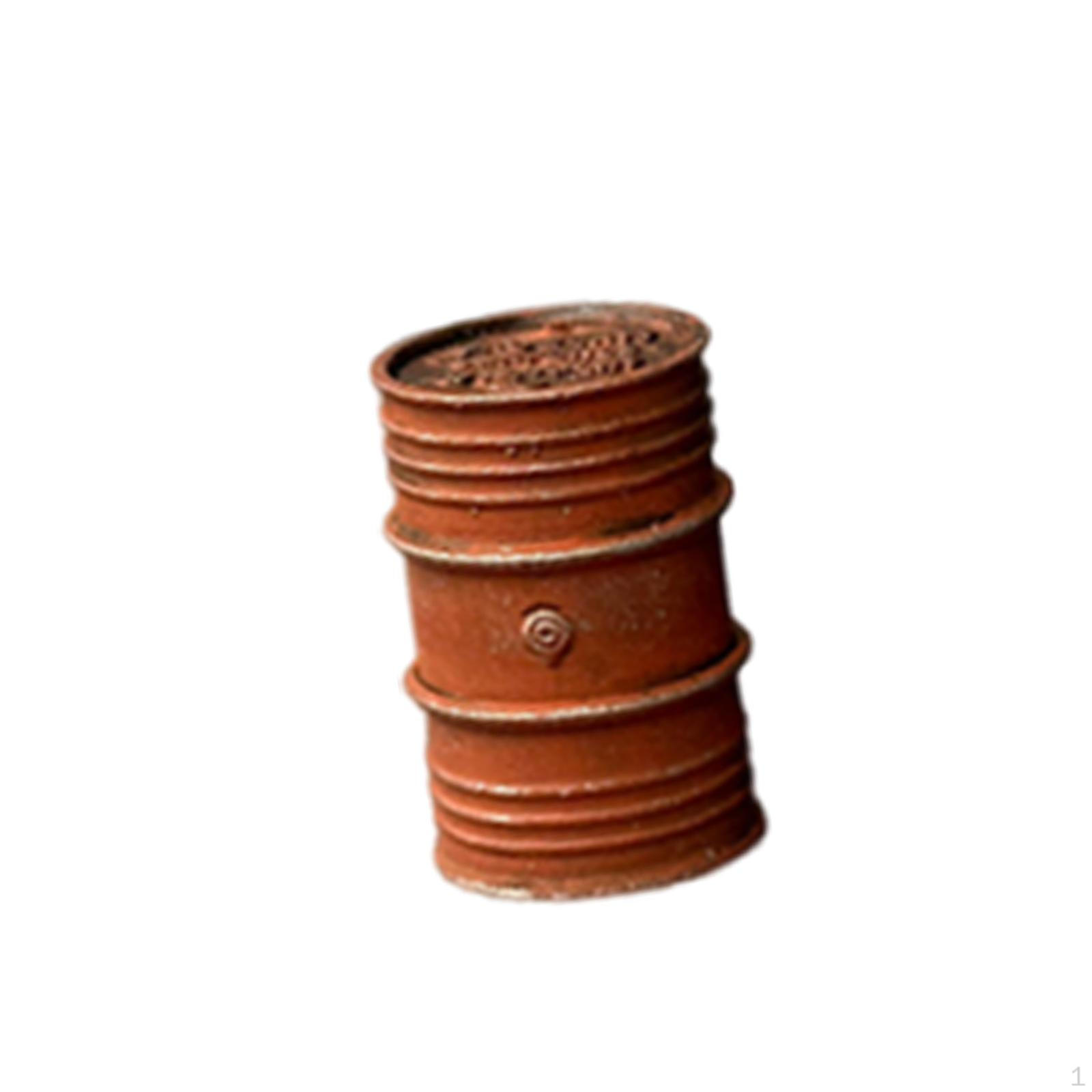 

1/64 Miniature Oil Drum 1:64 Scale Barrel Creative Pretend Play Toy Realistic Simulation Model Red