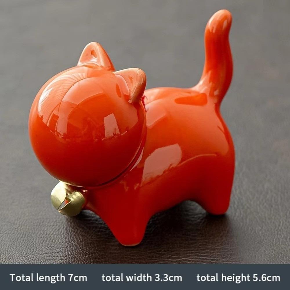 

Cute Kitten Desktop Ornament Ceramic Cat Micro Landscape Creative Lucky Cat Tea Pet помаранчевий