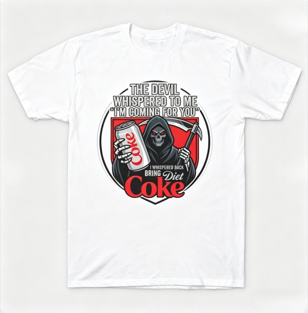 summer Grim Reaper Diet Coke Parody Soda Lover Dark Comedy TShirt Unisex Casual and Comfortable Tshirt Streetwear