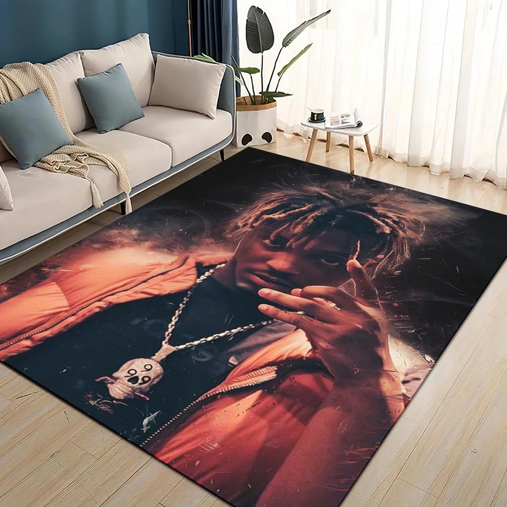 HD Juice WRLD 999 3D Legend Rapper Star Rug Carpet for Living Room Bedroom Home Decor,kids Play Non-slip for Sofa Doormat
