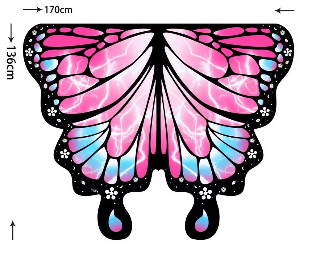 Butterfly Cloak Gradient Halloween Dance Shawl Wings