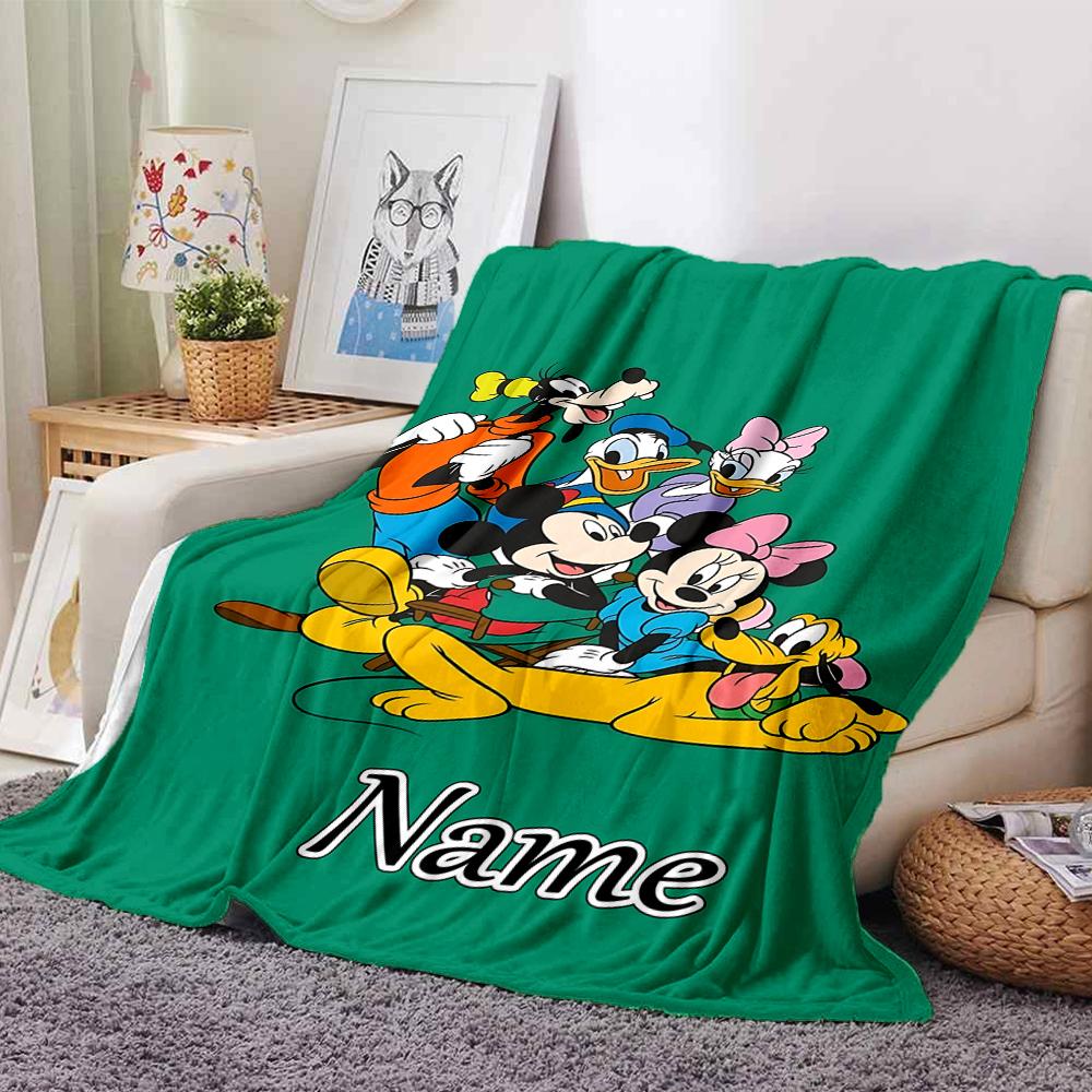 Custom Name Mickey Friends Adventure Blanket for Couch & Bed, Plush Cozy Fuzzy Blanket Super Soft & Warm Blankets for Fall and Winter. 090827