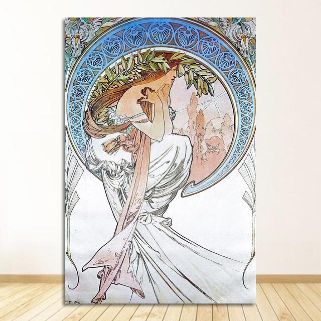 Nouveau Posters and Prints Fine Replica Wall Art Painting Pictures for Living Room Home Decor Alphonse Mucha Large Vintage Art