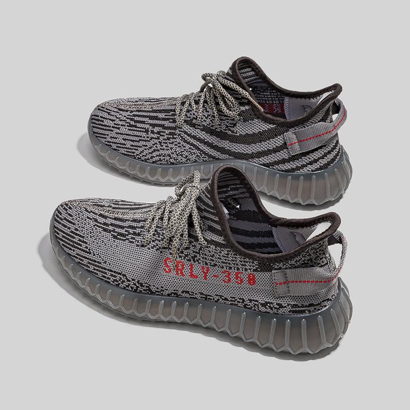 New couple popcorn sole coconut shoes fly-woven breathable running shoes men's ins trendy casual sports shoes