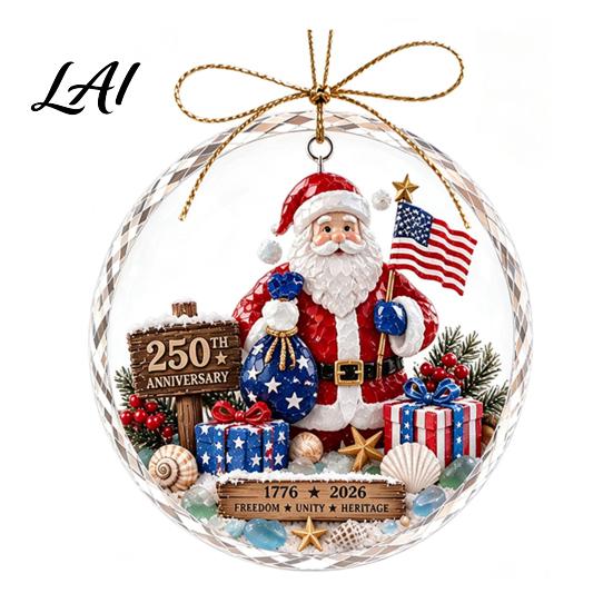 Christmas Wall Hanging Decor Ocean Themed Ornaments Lighthouse/Wreath/Santa Claus/Xmas Tree/Snowman/Deer Holiday Party Ornaments Decor Acrylic Tree