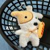 Cartoon Cute Baker Puppy Dog Plush Doll Stuffed Toy Keychain Pendant Girly Keyring Bag Hanging Decoration Couple Ornaments Gifts
