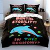 "Cartoon Dolphin Decor Set" Bedding Set with 1 Duvet Cover 2 Pillowcases Single Double King Queen, Gift