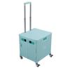 Collapsible Utility Cart Rolling Crate Swivel Casters PP Strong with Telescopic Handle Lid Storage