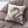 Vintage Chinese Ink Dragon Throw Pillow Covers Pattern Cushion Cover Suitable For Sofa Bedroom Car Pillow Cover