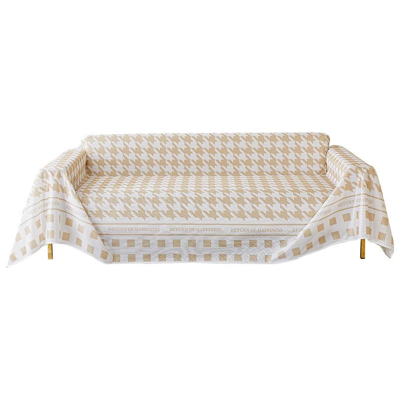 Houndstooth Sofa Cover Cloth Summer Ice Silk Summer Mat Sofa Towel Simple Modern Cool Feeling Leather Sofa Cover Full Cover Blanket 