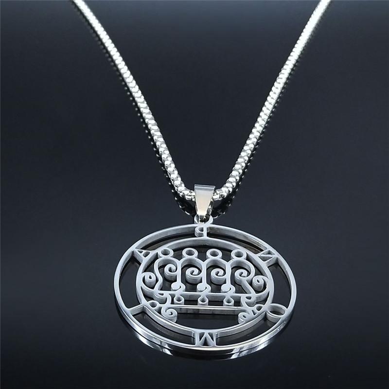 Stainless Steel Lucifer Sigil Necklace Baphomet Stamp Jewelry PAIMON Key Satanic Gothic N3521S03