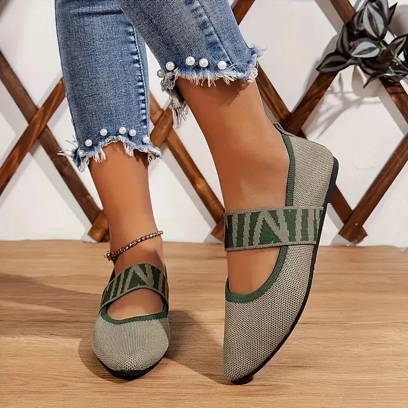 Fashion Women's Ballet Flats Casual Shoes Low Heel Barefoot Elegant Woman Sneakers Socofy Comfortable Pointed Toe On
