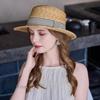 New straw hat women's summer sunscreen sun hat fashion travel flat top straw hat outdoor breathable sunscreen hat