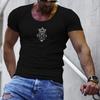 Summer Men's Ethnic Style Digital Printed Pattern Round Neck T-shirt, Casual and Comfortable T-shirt as a Gift, Outdoor Clothing