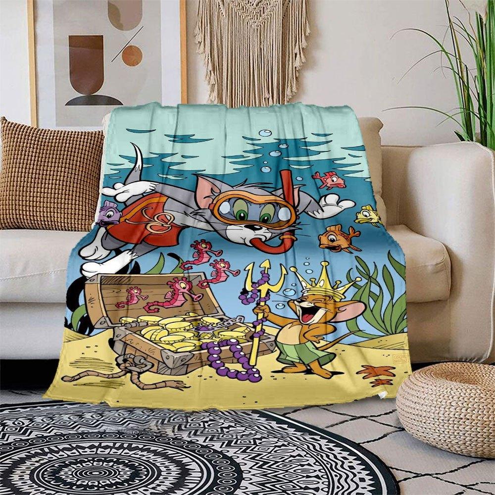 

Tom & Jerry Treasure Dive PosterBlanket Flannel Throw Blanket for Sofa, Bed, Travel, Camping, Office 100x150cm