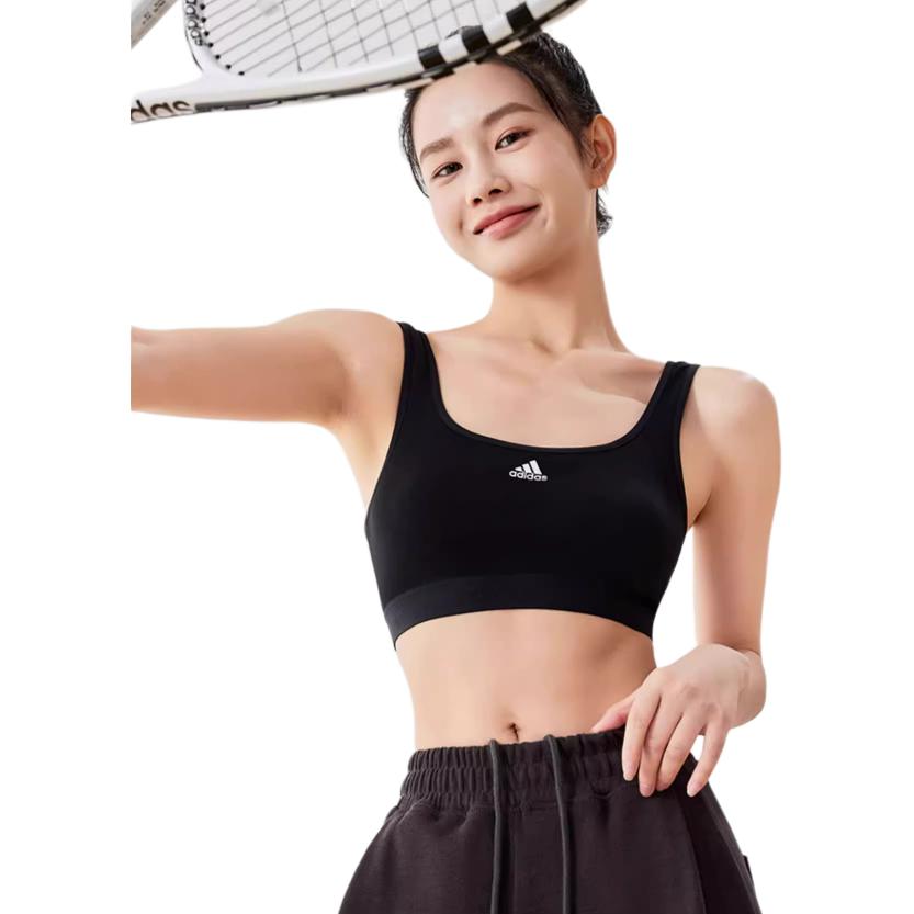 adidas Lightweight Sleeveless Bra Without Padding Soft Skin-Friendly Pullover Easy To Remove Womens 1 Piece Women Underwear Black 4A7H11-000