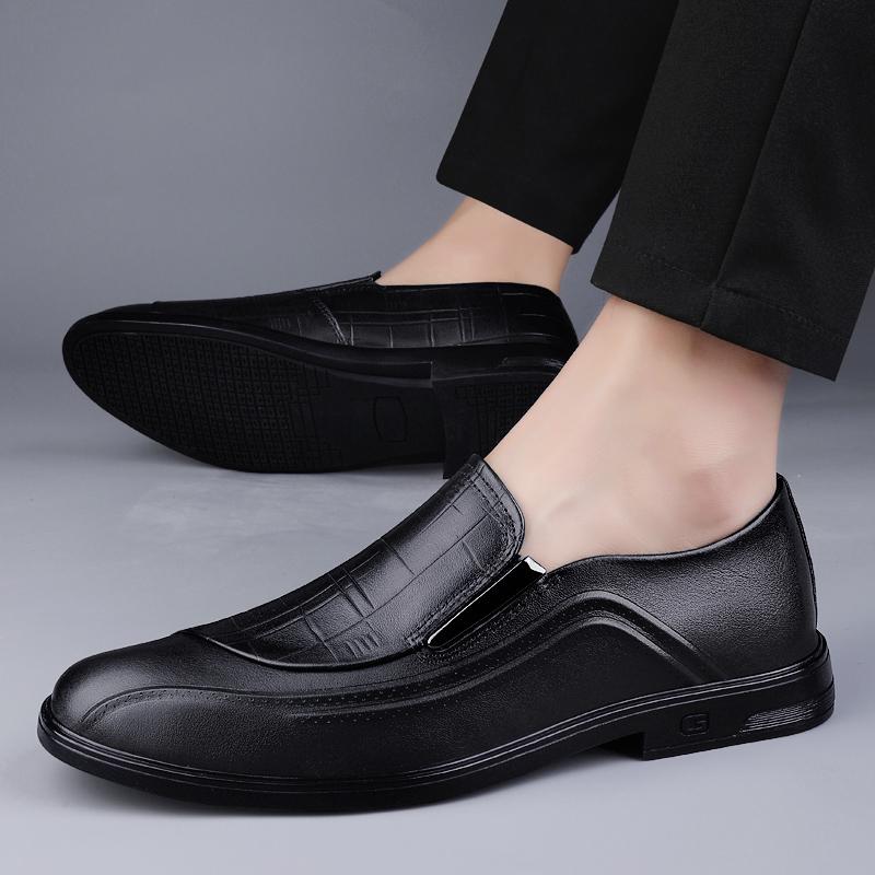Fashion Classic Men's Genuine Leather Shoes Fashion Genuine Leather Male Business Flat Shoes Breathable Mens Formal Office Working Shoe